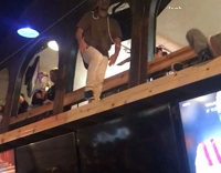 Shirtless White Pants Chokes Security