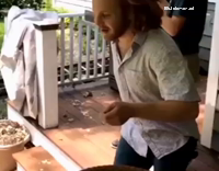 Red Hair Frontflips Off Porch and Faceplants