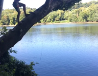 guy wipes out in 3ft lake