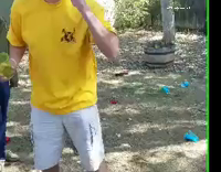 Girl punches yellow shirt cowboy hat guy fail