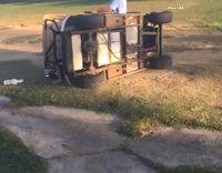Blue Shirt Overturned Golf Cart Aftermath