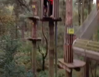 Girl gets whiplash at adventure park zip line