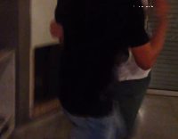 Two Wrestling Guys Break The TV