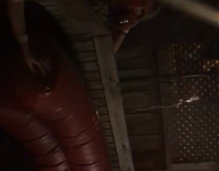 Black Jumper Girl Tries To Jump Mechanical Bull Falls Down