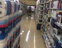 shopping cart into toilet paper