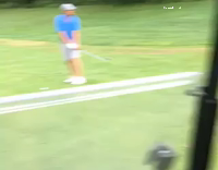 Blue Shirt Guy Surfs On Golf Cart