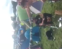 Drunk beer can shoulder joust
