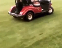 Man Drives Golf Cart With Broken Front Right Wheel