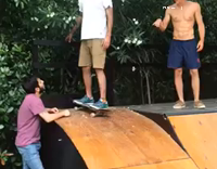 bushy hair face plant