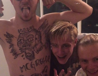 Shirtless guy McGregor fan Tattoo