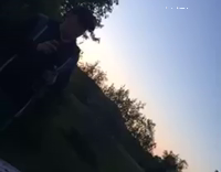 guy lit on fire by friend. 