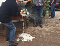 Three Men Can't Tap Beer Keg