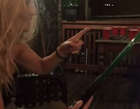 Blonde Girl Licks Electric Flight Swatter