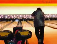 Guy runs down bowling lane for one pin fail