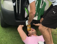 Golf Cart Surf Guy Chug Liquor