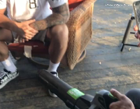 LeafBlower Blows Hat Onto Other Guy's Head (CAREFUL CURSING AT END)