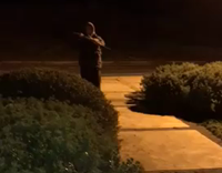 Hooded guy pole vault fail