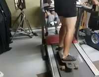 Treadmill skateboarding Faceplanted By Sleeping Bag