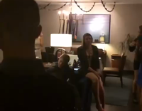 Champaign Bottle Shoots Cork Into Bearded Mans Face