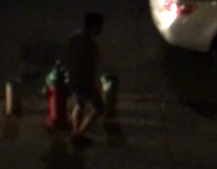 Tough night ou for guy falls into street and car door