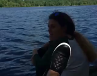 Girl Kicks Unsuspecting Friend Into Lake and She Gets Angry